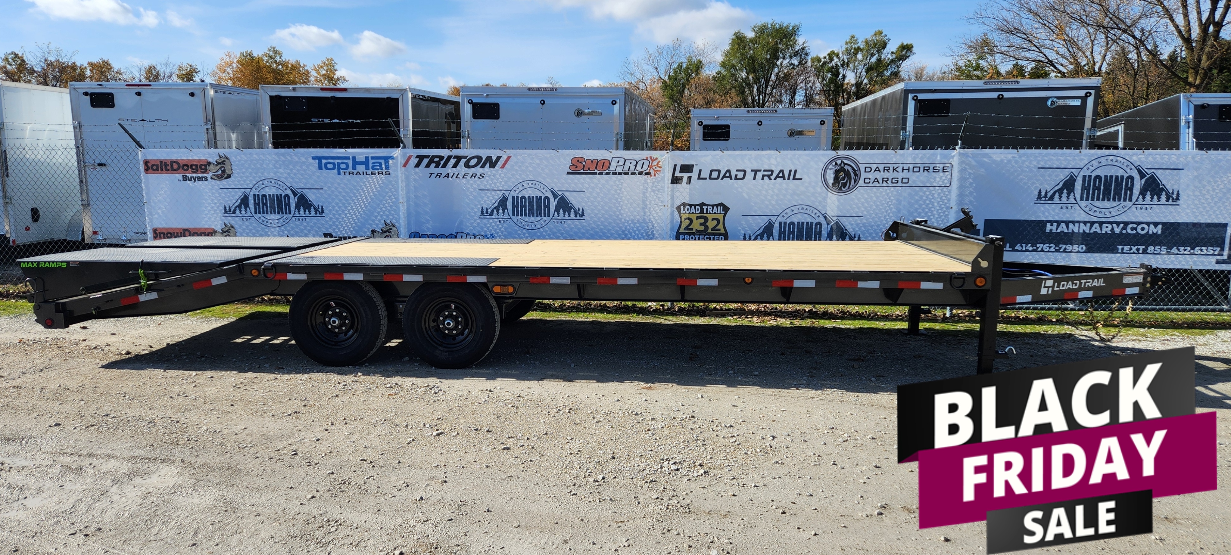 Load Trail 102 X 24 Tandem Axle 14,000 Lb Deckover Trailer with Max Ramps- Gun Metal Gray